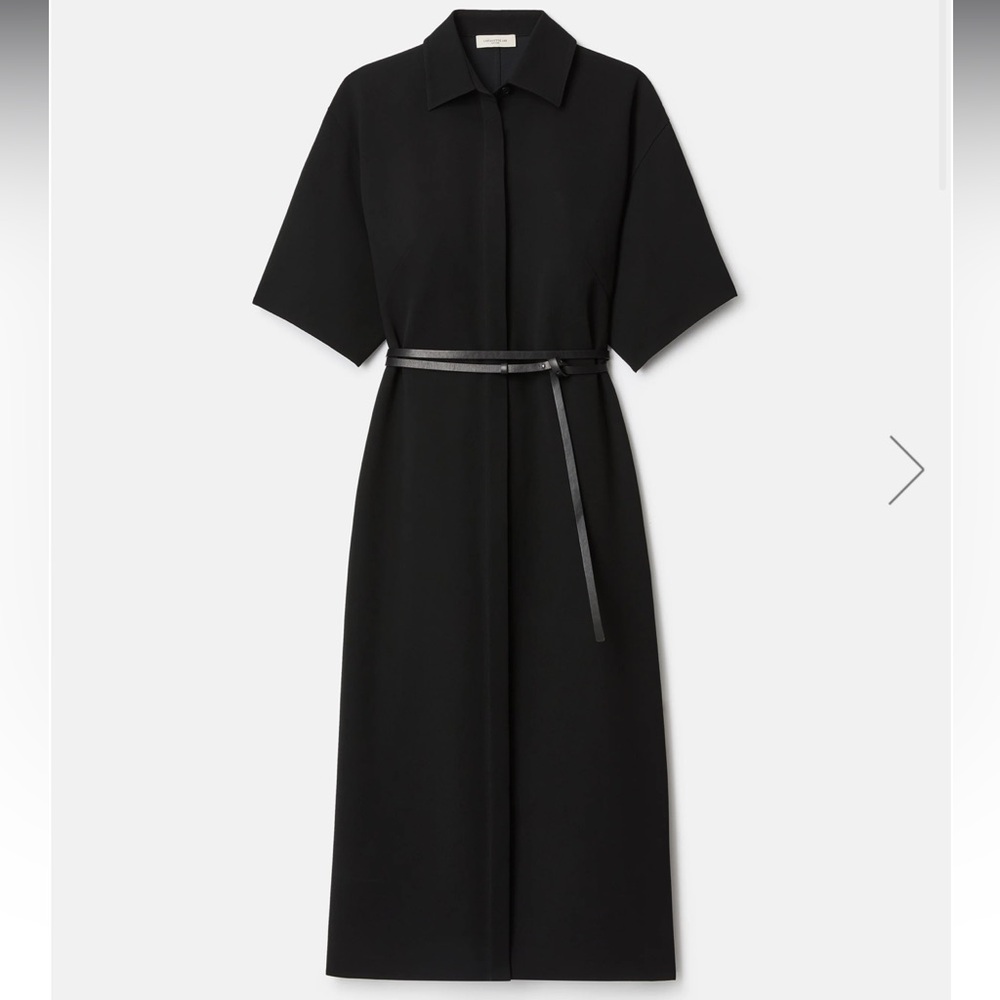 NWT Lafayette 148 PLUS-SIZE RESPONSIBLE FINESSE CREPE BELTED MIDI SHIRTDRESS XXL